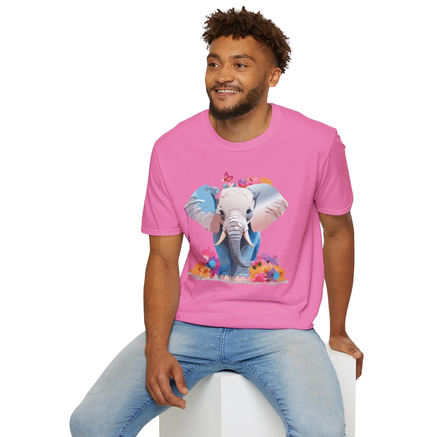 Elephant T Shirt Unisex Softstyle 64000 Graphic Elephant Illustration Animal Tee For Everyday Wear