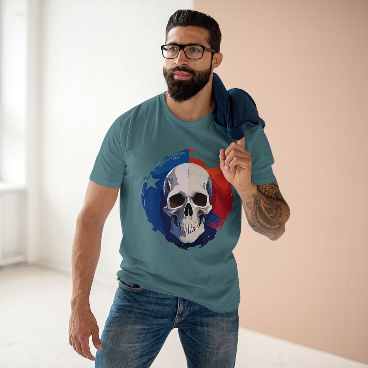 Skull Skeleton Shirt Unisex Premium Cotton Tee With Original Art Design Retro2Nova