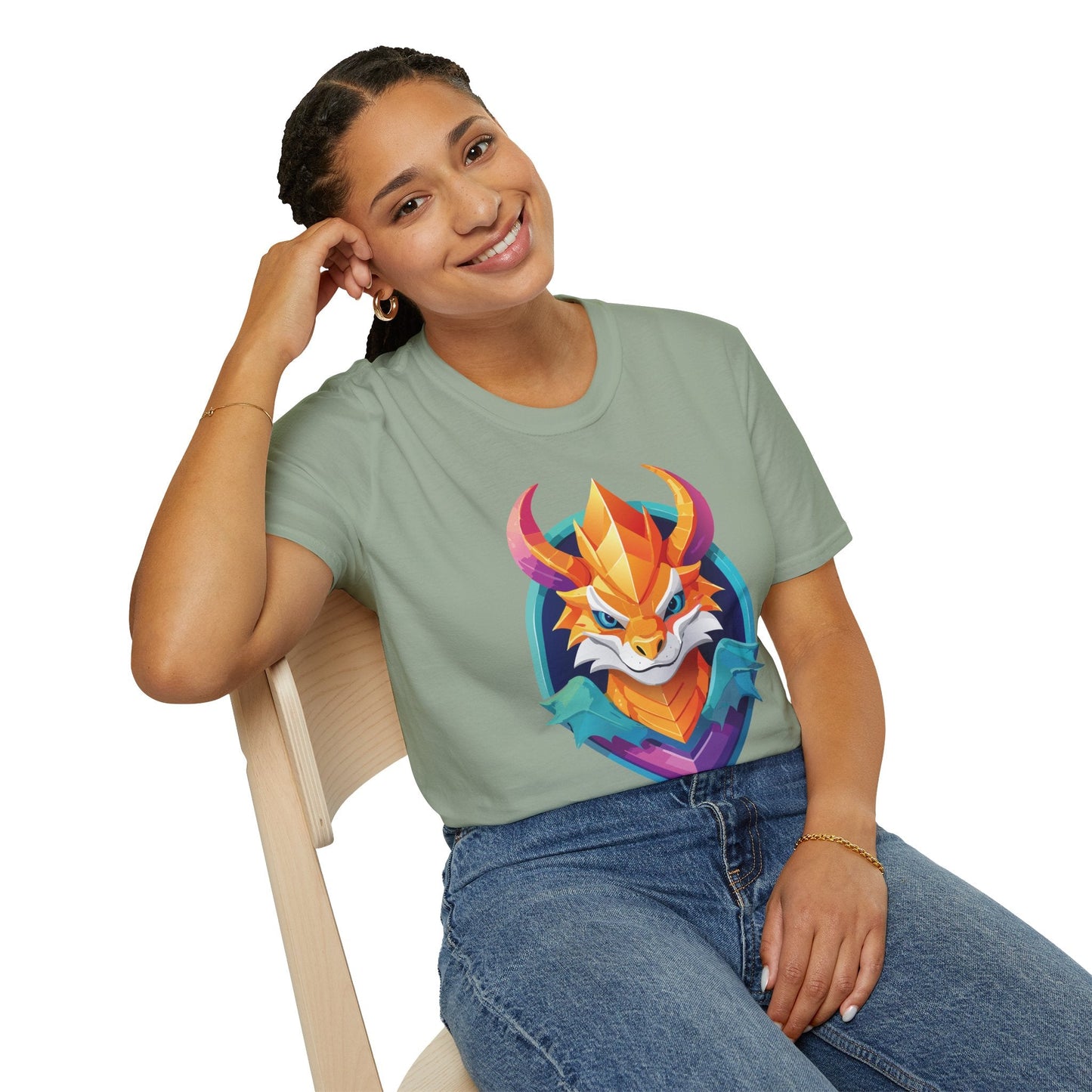 Dragon T Shirt Unisex Gildan Softstyle 64000 Comfortable Cotton Tee With Animal Design