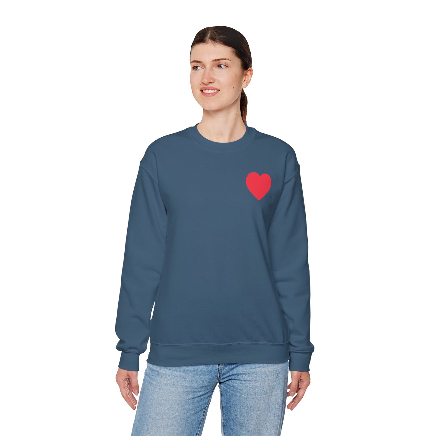 Small Red Heart Sweatshirt, Heart Sweatshirt, Love Sweatshirt, Valentine's Day Sweatshirt- 102