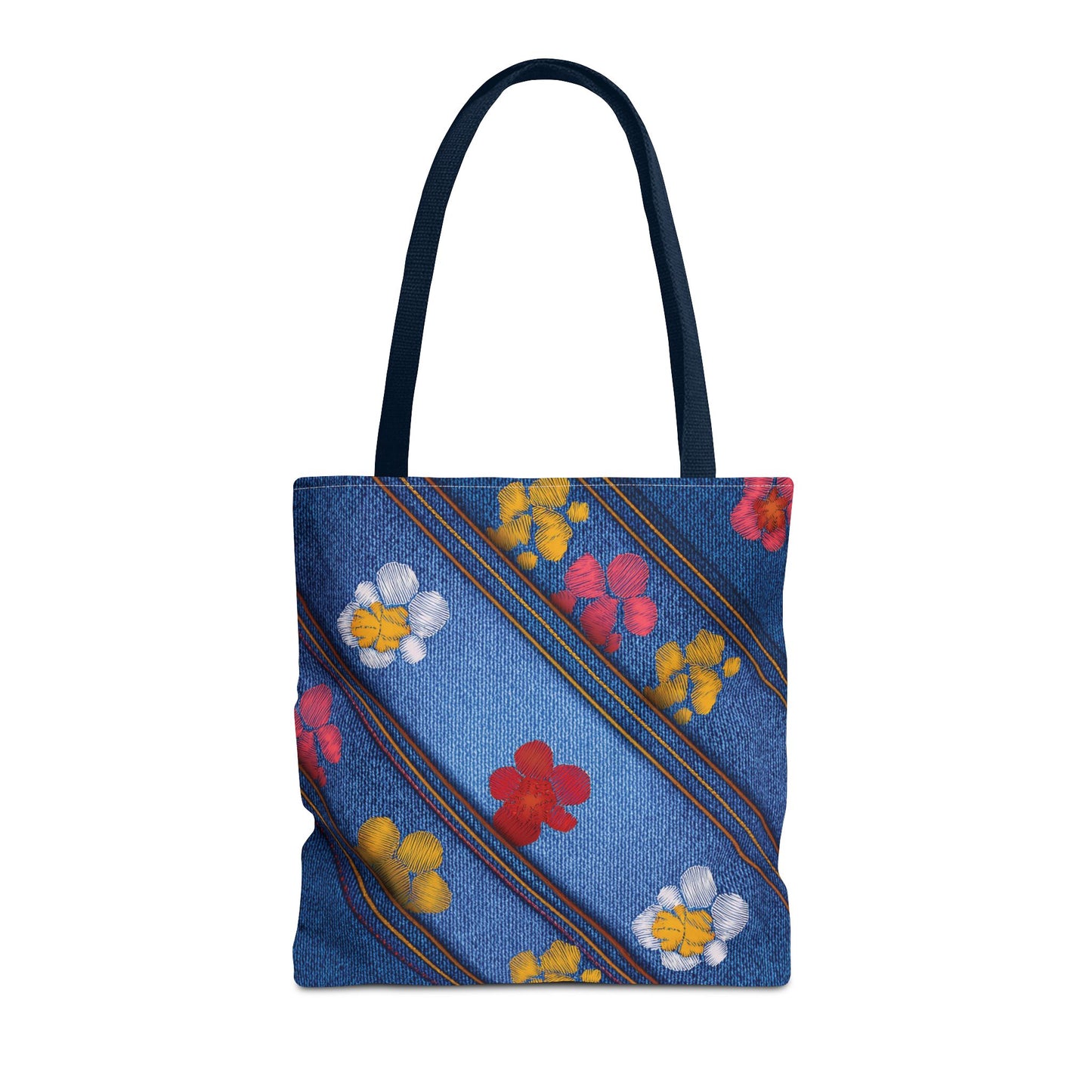 Denim Fabric Imitation Print Unisex Canvas Bag Poly Spun 3 Sizes Tote Bag 135