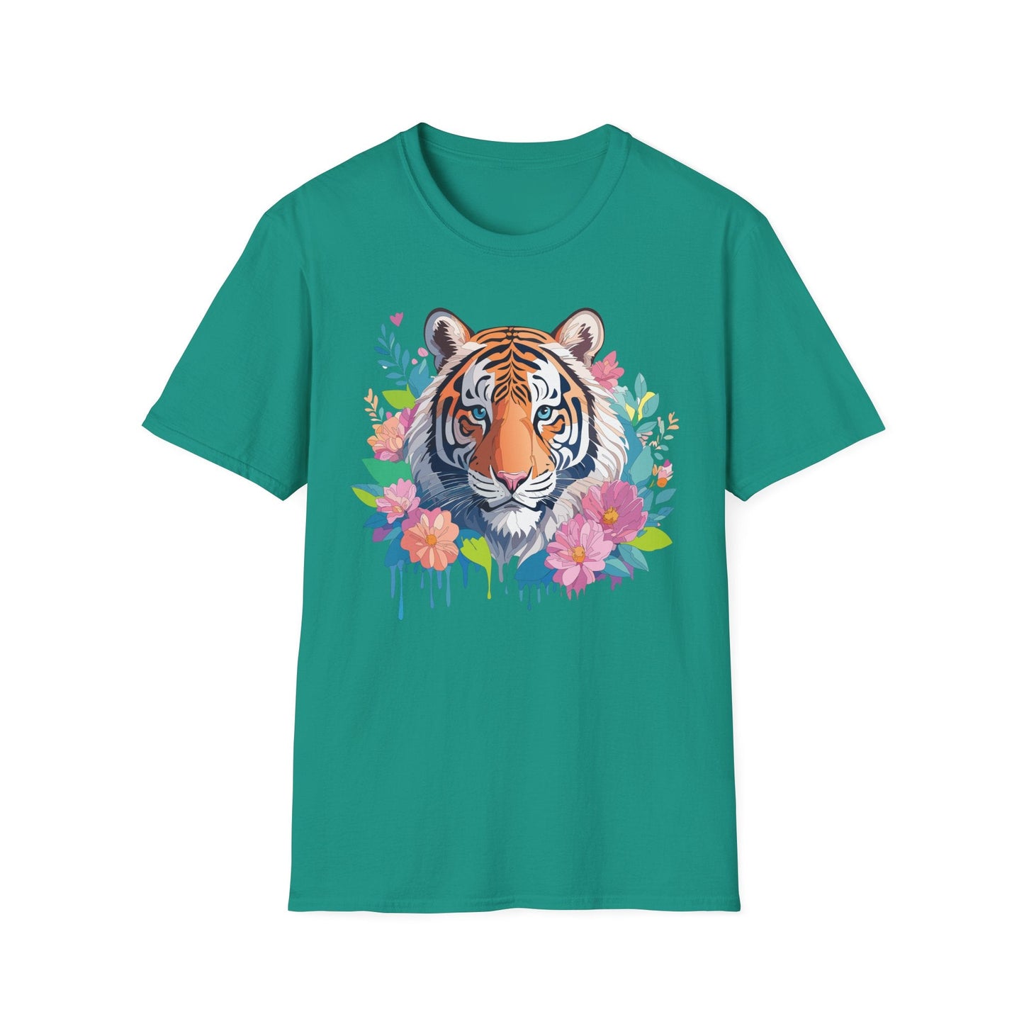 Tiger Themed Unisex Cotton Short Sleeve T Shirt Animal Print Tee