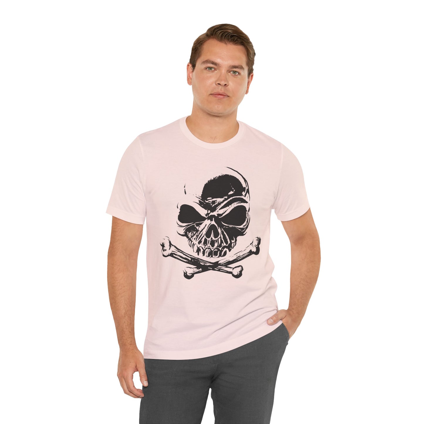 Black Skull Graphic Design Tee, Skull Shirt, Vintage Tees, Art Design T-Shirt, Vintage Graphic Tee, Art Shirts with Skulls