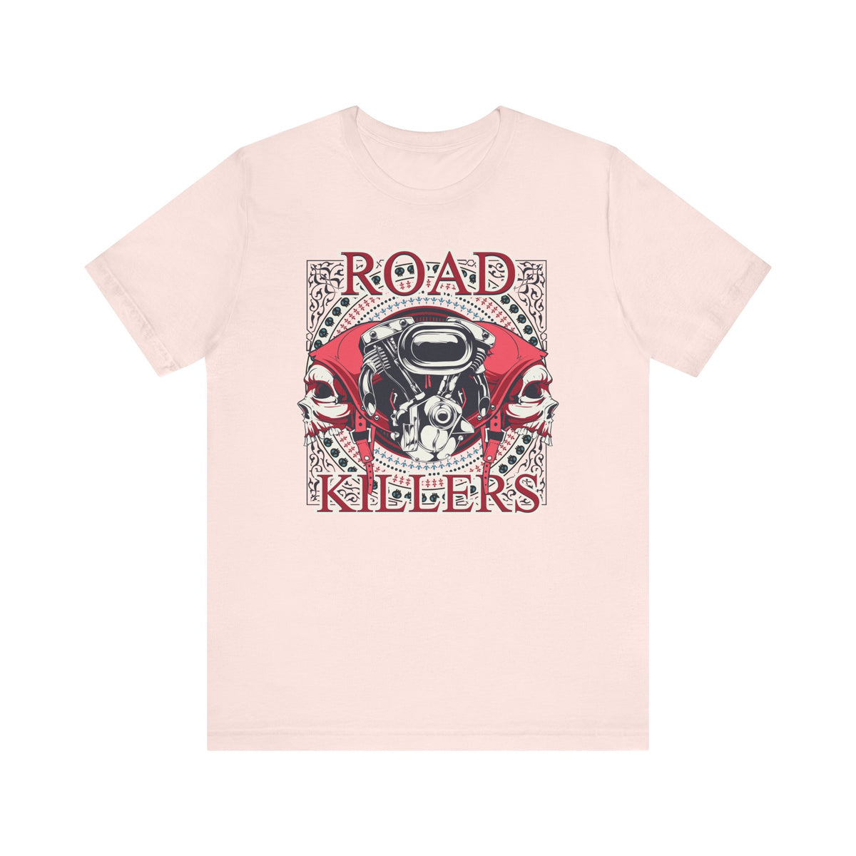 Dark Road Motorcycle Helmet Skull Tee Biker graphic Unisex Cotton t-shirt G-1