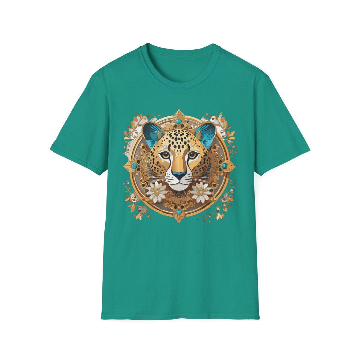 Boho Cheetah Mandala T-Shirt | Leopard Face Graphic Tee