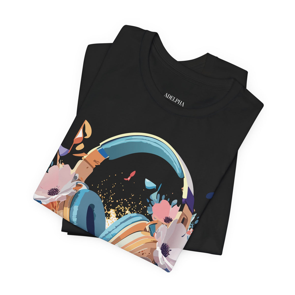 Music Graphic Unisex Cotton Bella+Canvas Tee with Art Design m93