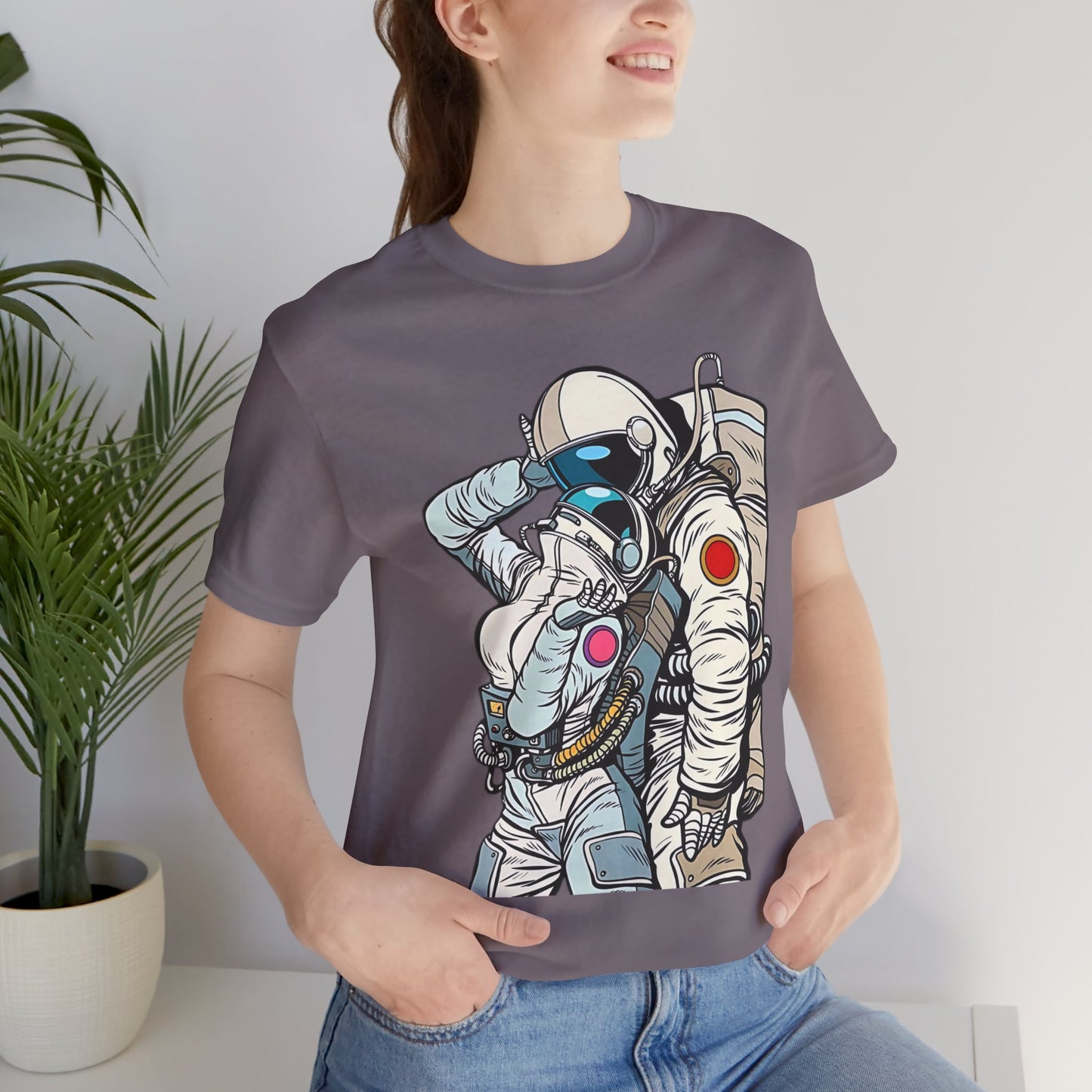 Unisex Astronaut T-shirt, Space Lovers Tee, Cosmic Top, Astronaut Graphic Tee, Cosmos Graphic T-Shirt, Love Shirt Art T-Shirt