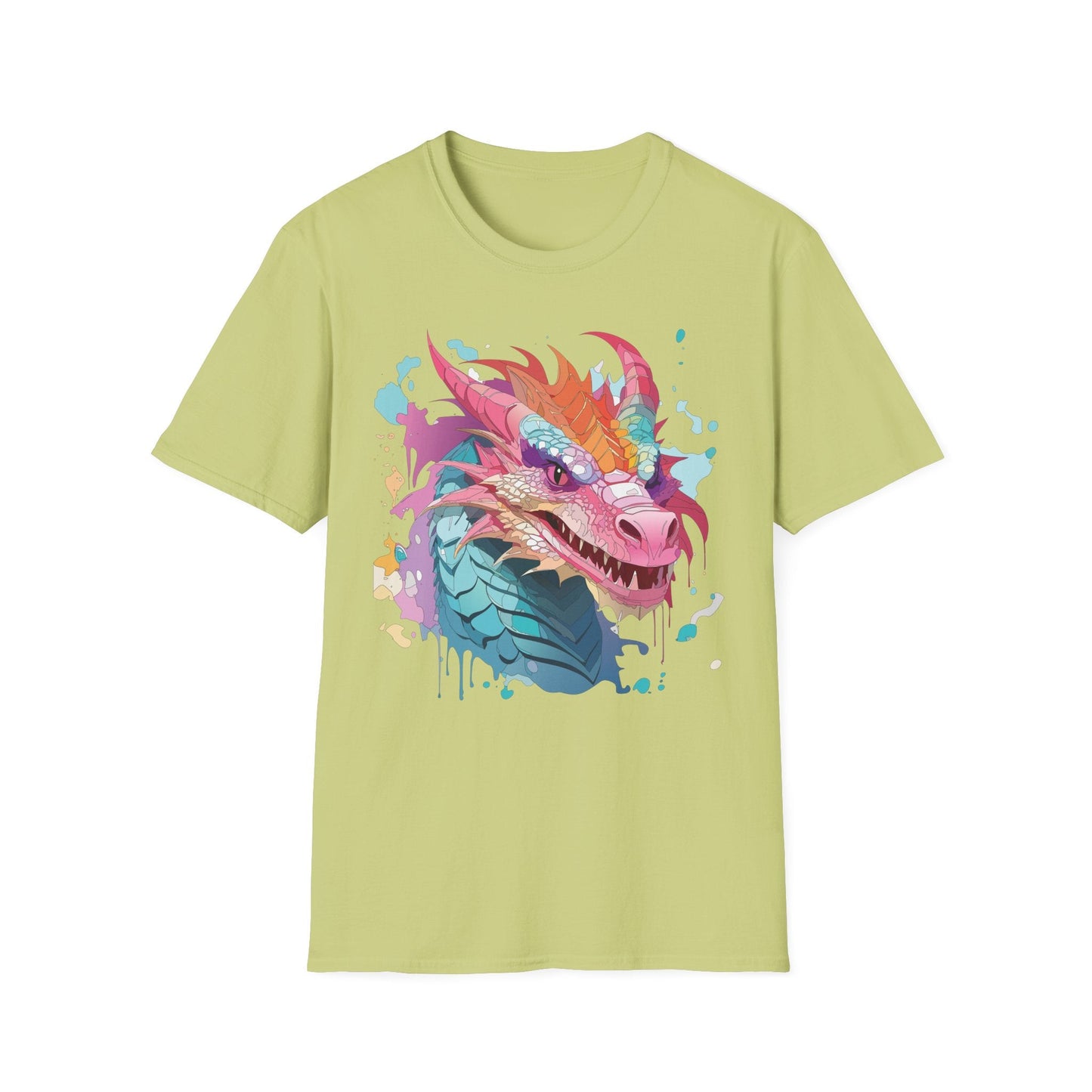 Dragon Graphic Tee Unisex Gildan Softstyle Cotton Shirt With Animal Art Design 64000
