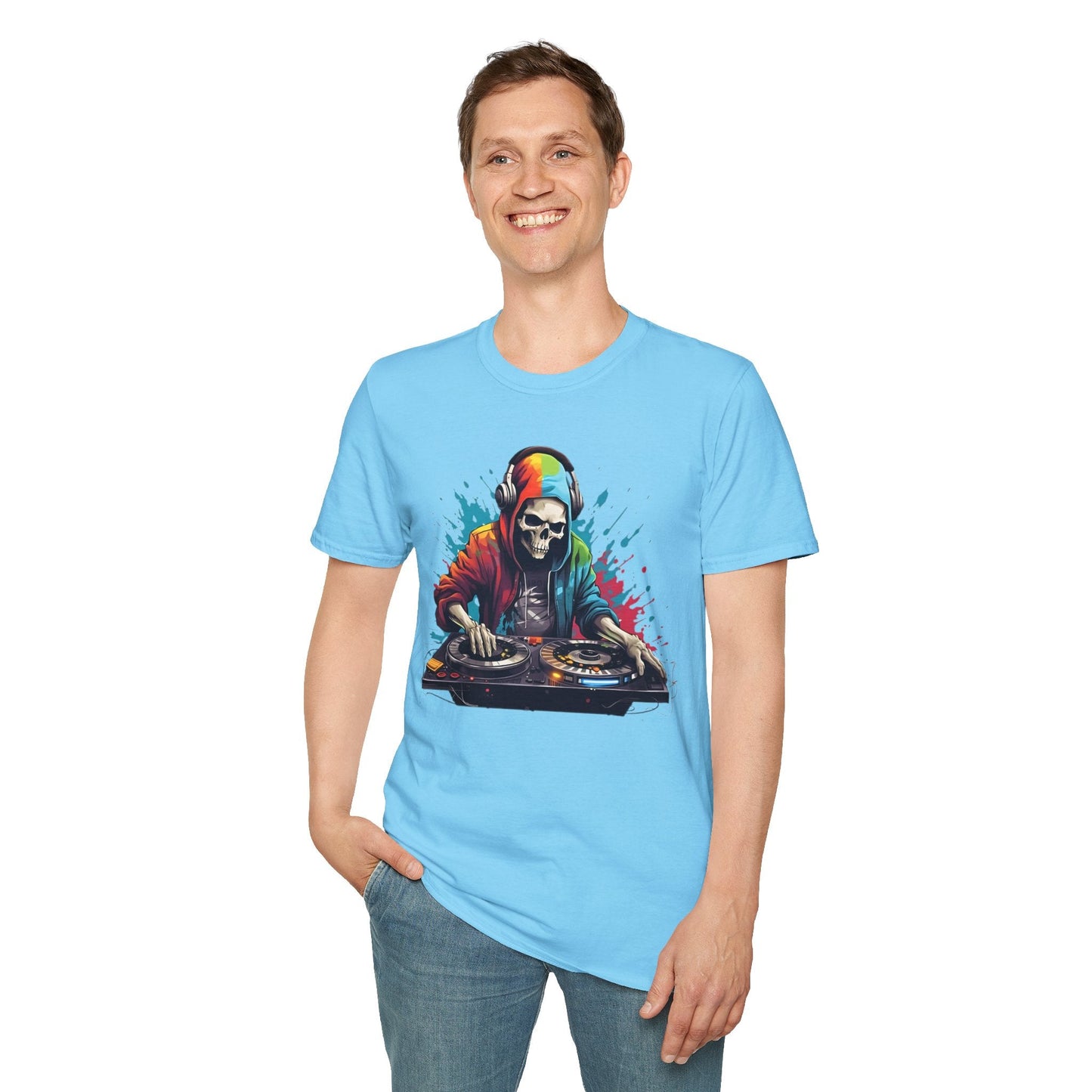 Skull Graphic Unisex Cotton T-shirt with Skeleton Artwork Design 8