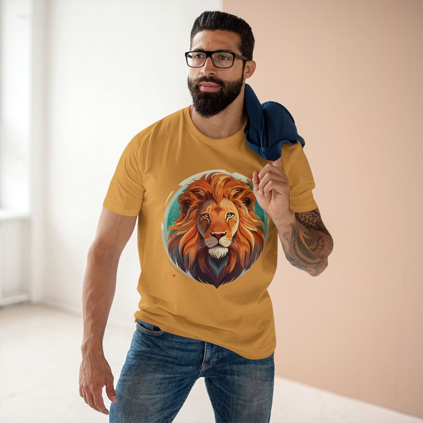 Unisex Lion Shirt With Original Art Design Premium Cotton Tee By Retro2Nova For Soft Breathable Everyday Comfort