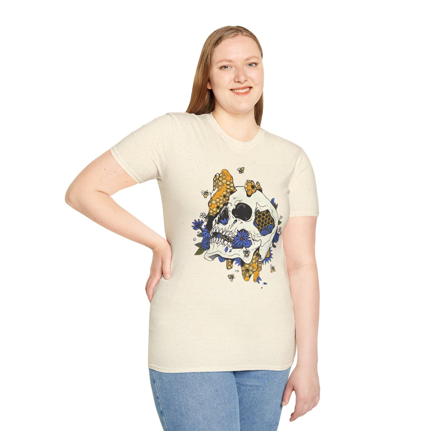 Skull Tee Shirt Unisex Skeleton Design Gildan Softstyle 64000 100 Percent Ring Spun Cotton Tee