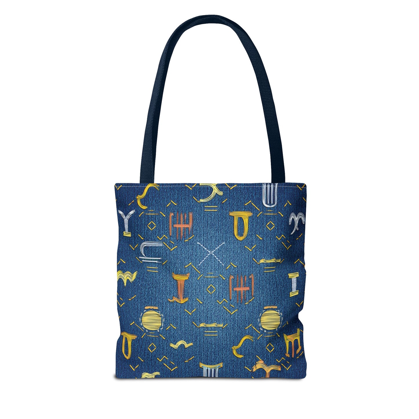 Denim Fabric Imitation Print Unisex Canvas Bag Poly Spun 3 Sizes Tote Bag 184-5