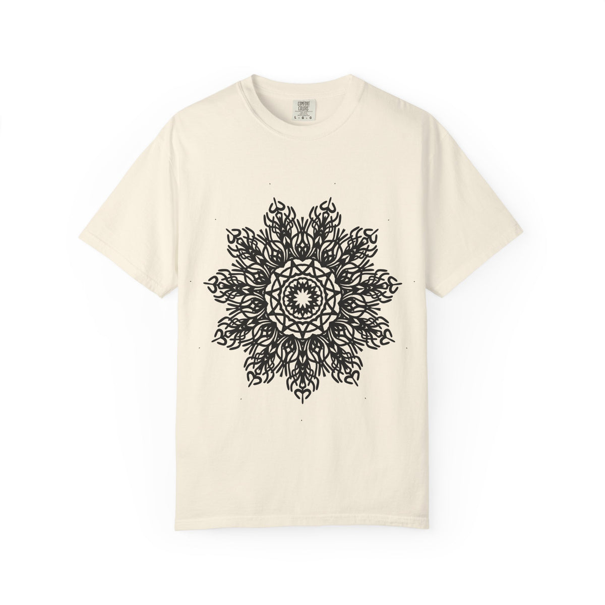 Unisex Garment Dyed Cotton T-Shirt with Mandala Graphic Design