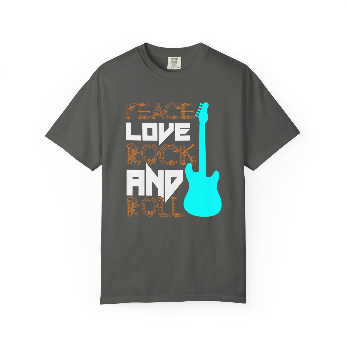 Love and Rock Guitar T-shirt Peace Rock Music Unisex Cotton Tee 078