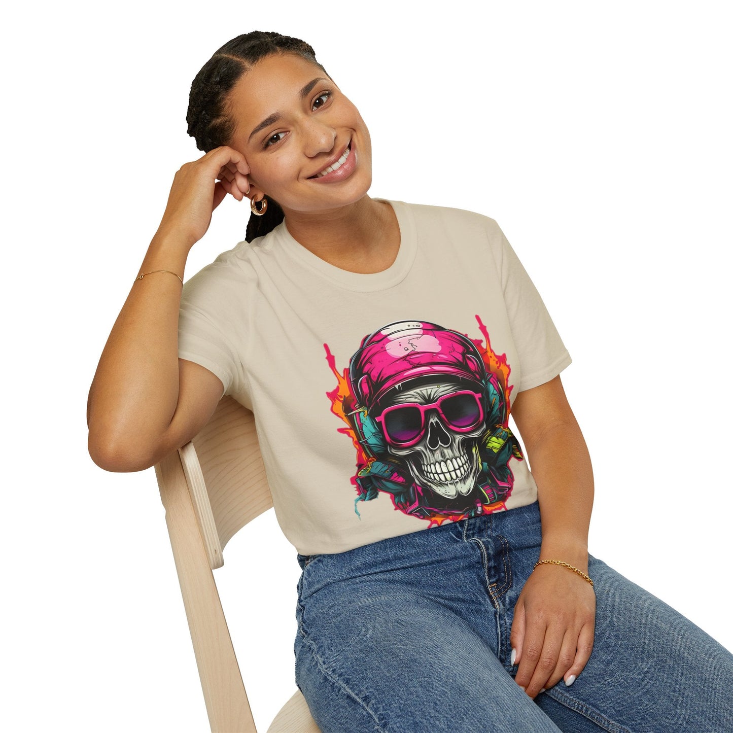Skull Graphic Unisex Cotton T-shirt with Skeleton Artwork Design 25