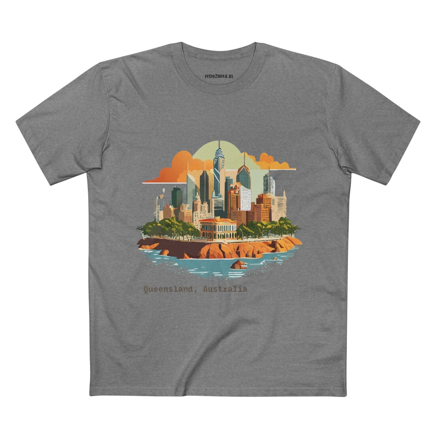 Unisex Travel Shirt Australia Art Tee Premium Cotton Original Design Retro2Nova TT65