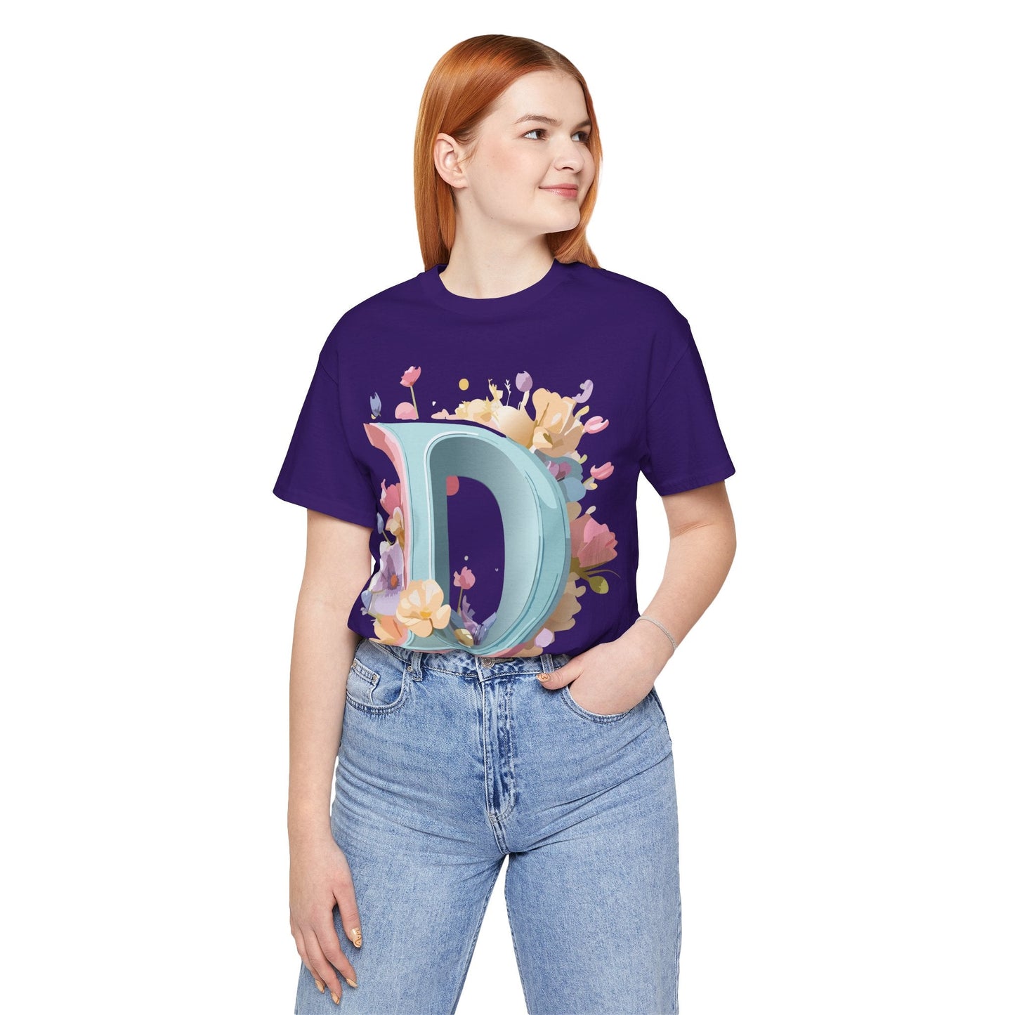 Letter D Graphic Tee Unisex Jersey Short Sleeve By Adelpha Vintage Inspired Artwork