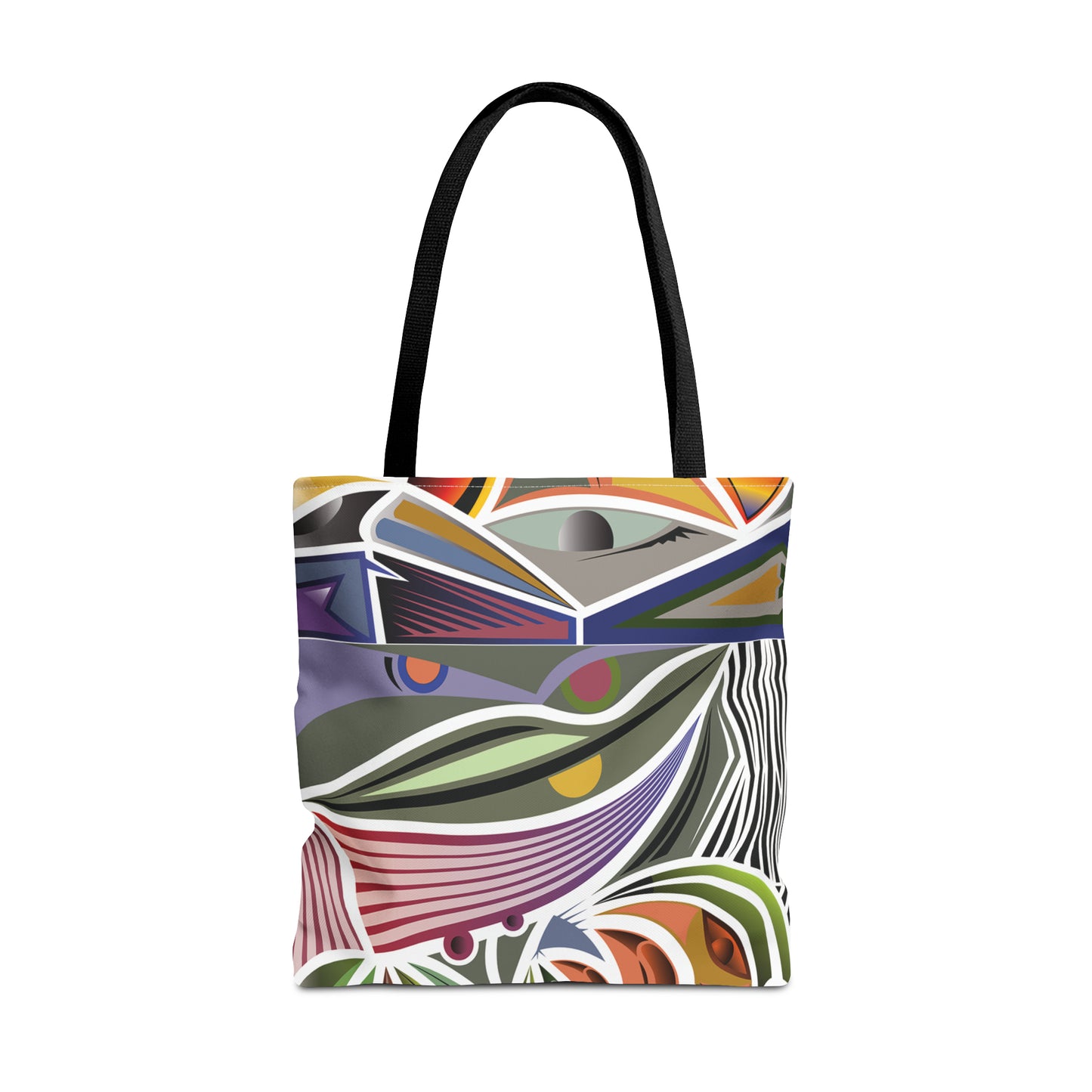 Canvas Bag with Abstract Prints