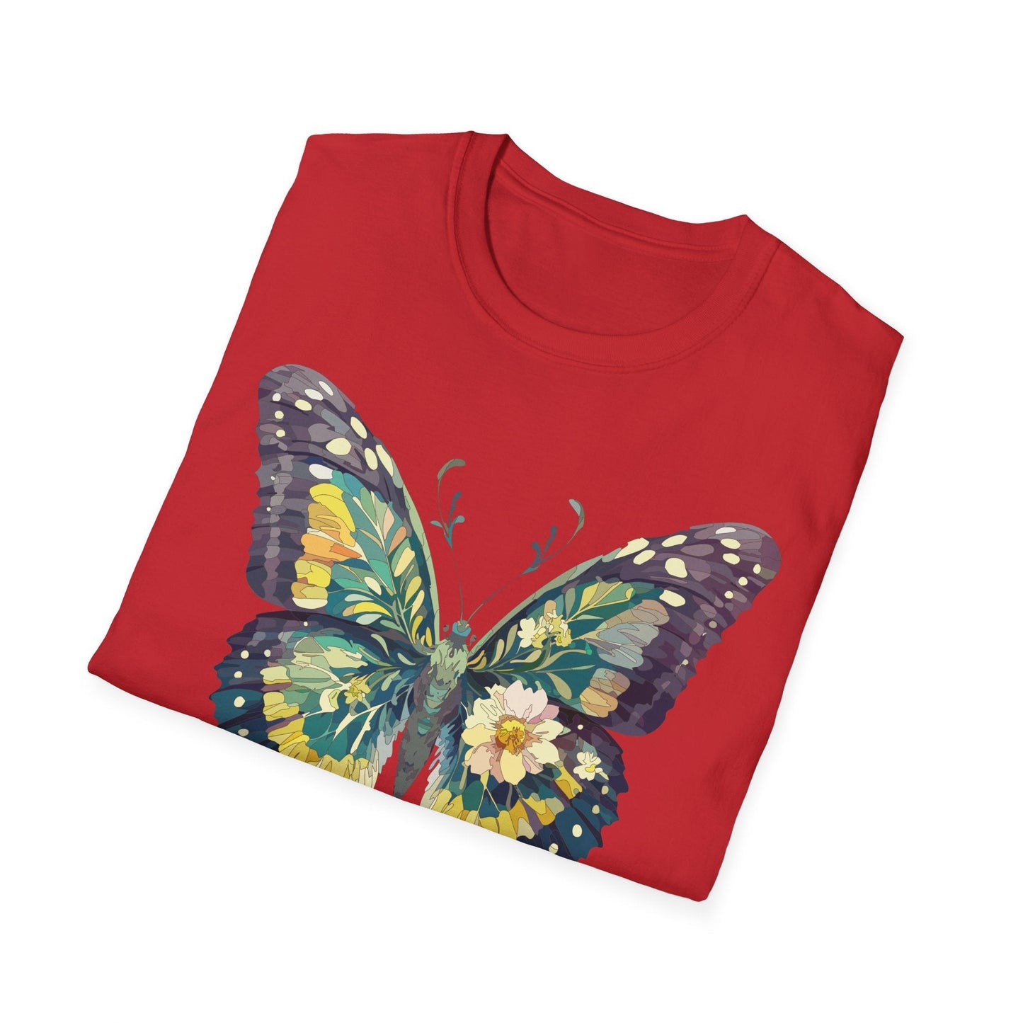 Butterfly Shirt Unisex Monarch Print T Shirt Gildan Softstyle 64000 Lightweight Tee
