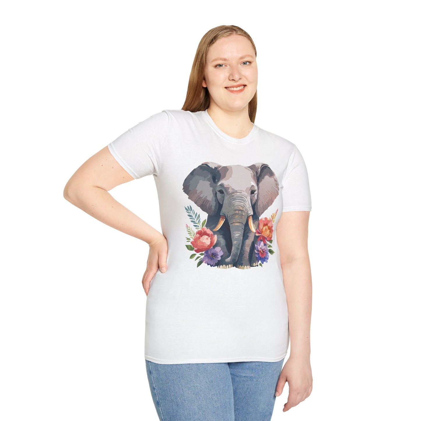 Elephant T Shirt Unisex Gildan Softstyle 64000 100 Percent Ring Spun Cotton Casual Tee