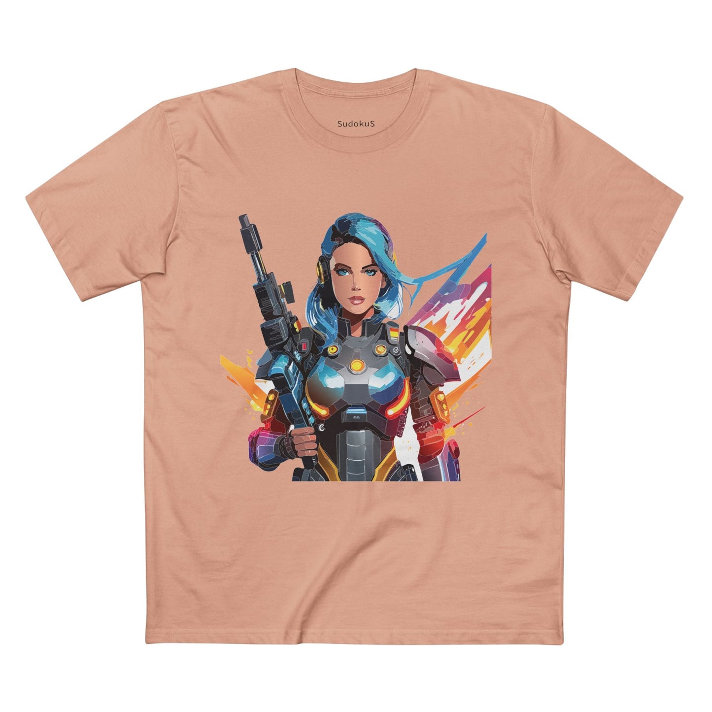 Army-woman Graphic Unisex 100 Cotton Staple Tee 7