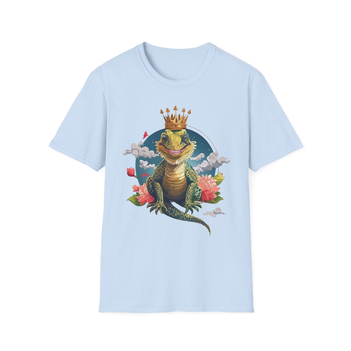 Crowned Lizard King T-Shirt | Royal Gecko Illustration