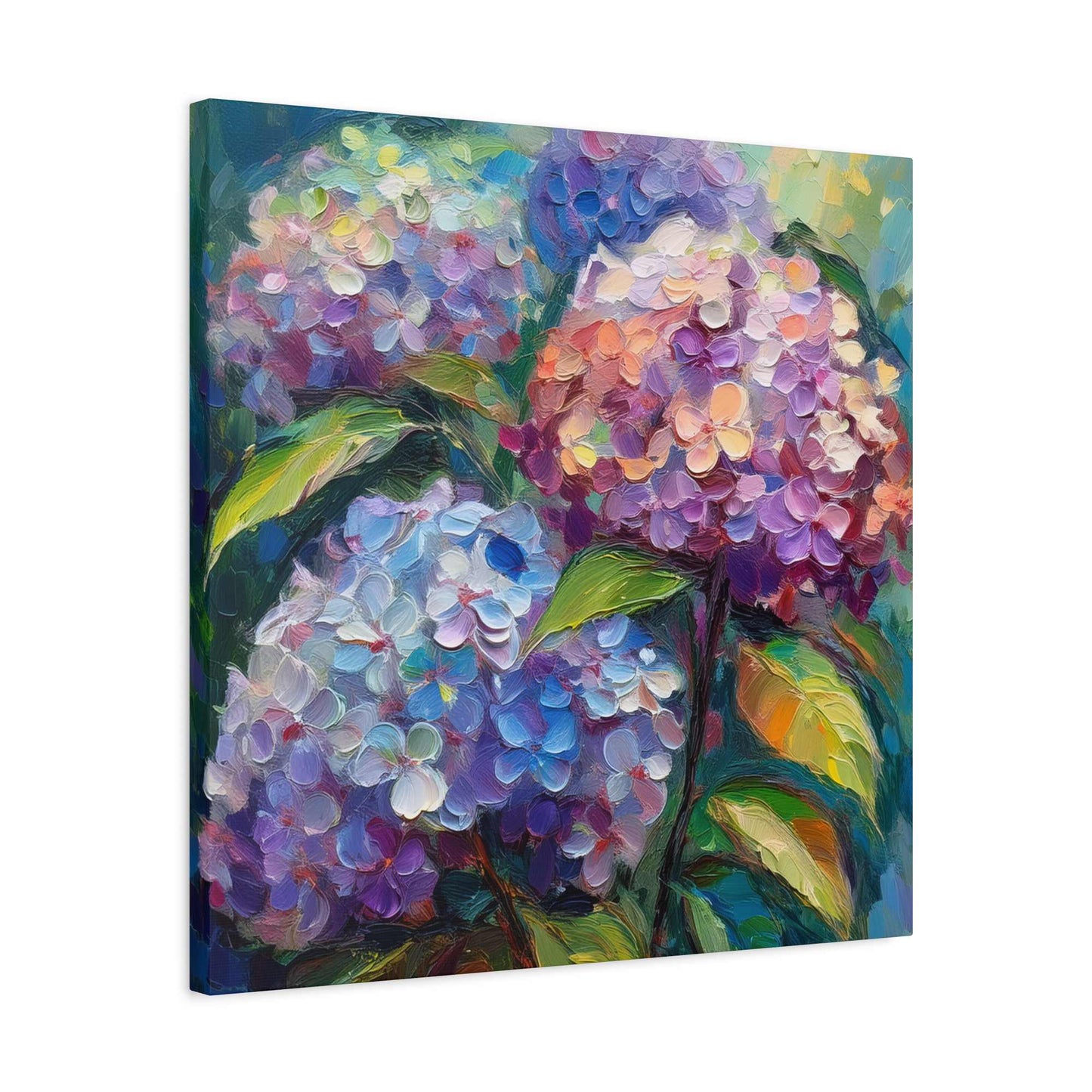 Hydrangeas Print Canvas, Flowers Oil Paint Print 20x20, 24x24, 30x30, 32x32, 36x36, Floral Art Design Print Non-Frame MC-27