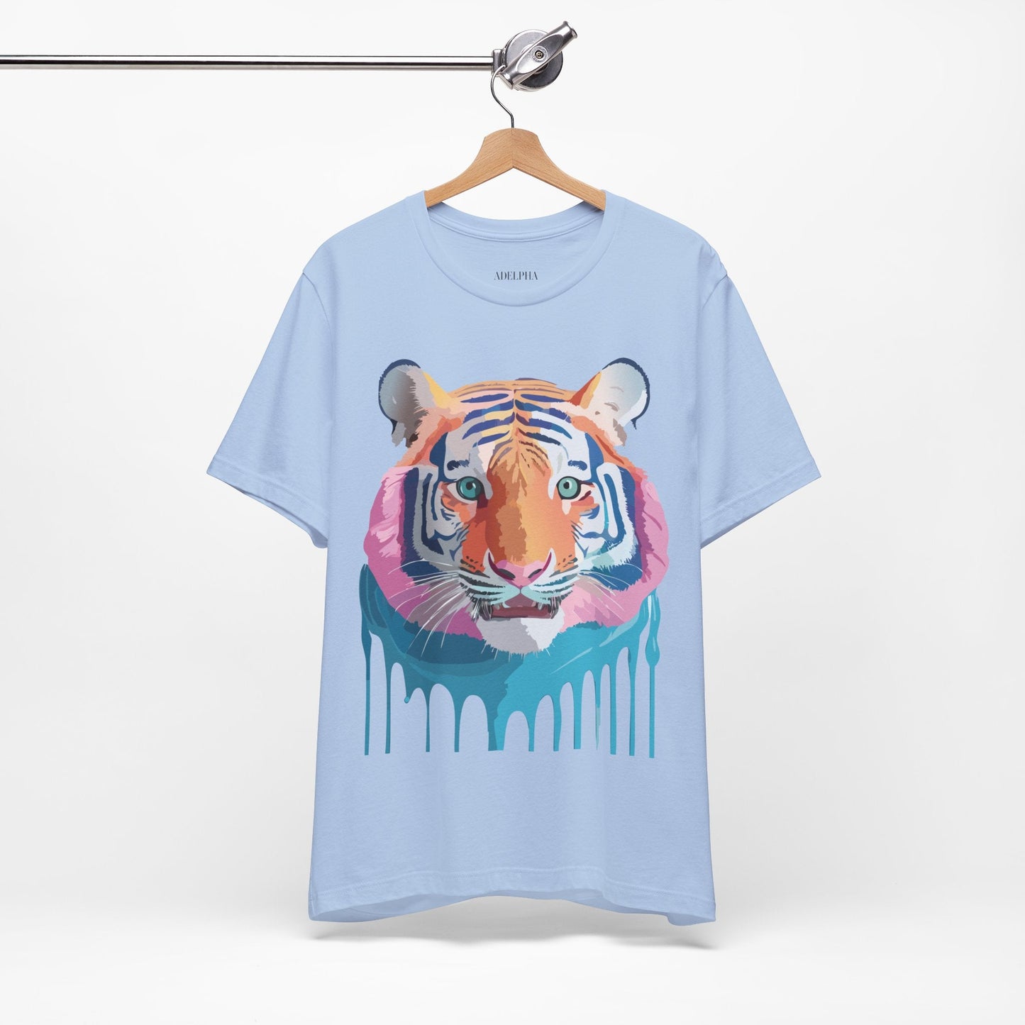 Tiger Shirt Graphic Tee Unisex Jersey Short Sleeve Art Design By Adelpha Vintage Inspired Artwork