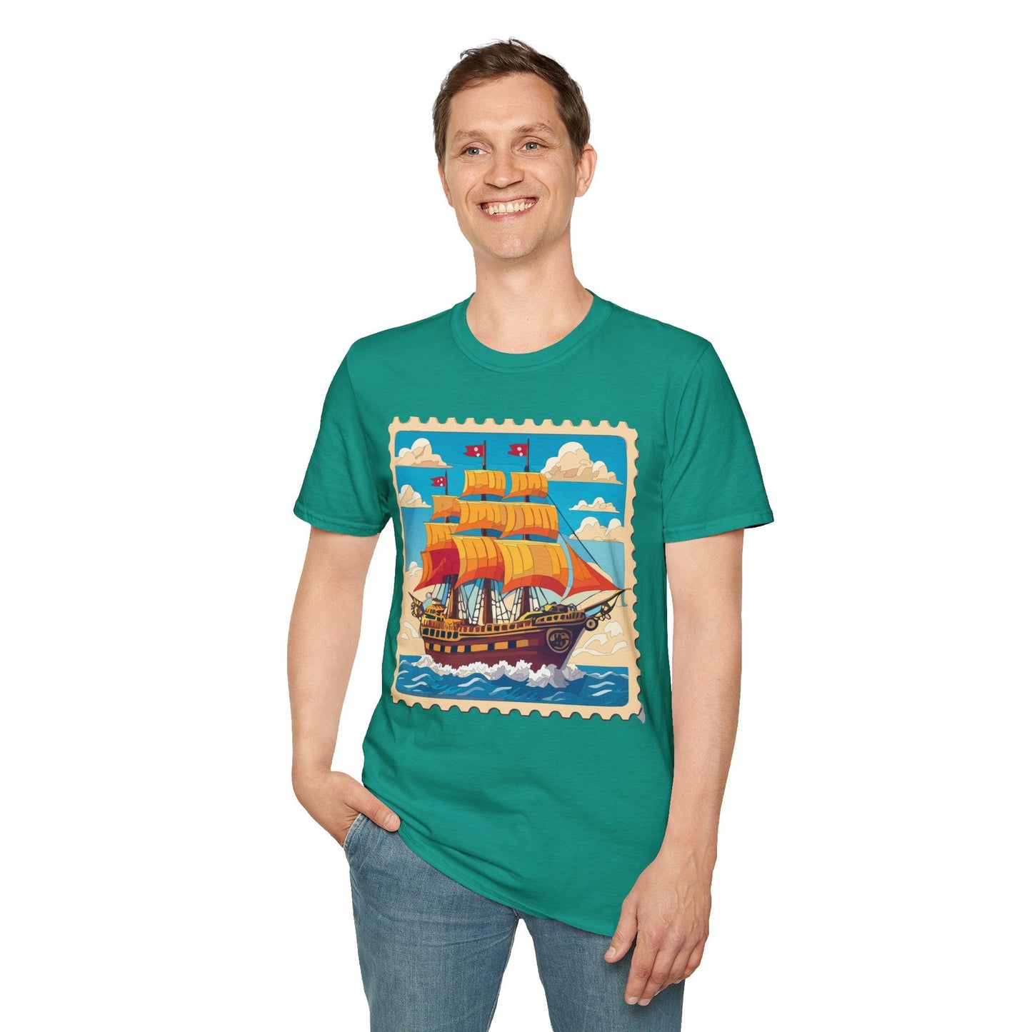 Unisex Softstyle Frigate Ship T Shirt 100 Percent Ring Spun Cotton Gildan 64000 Tee