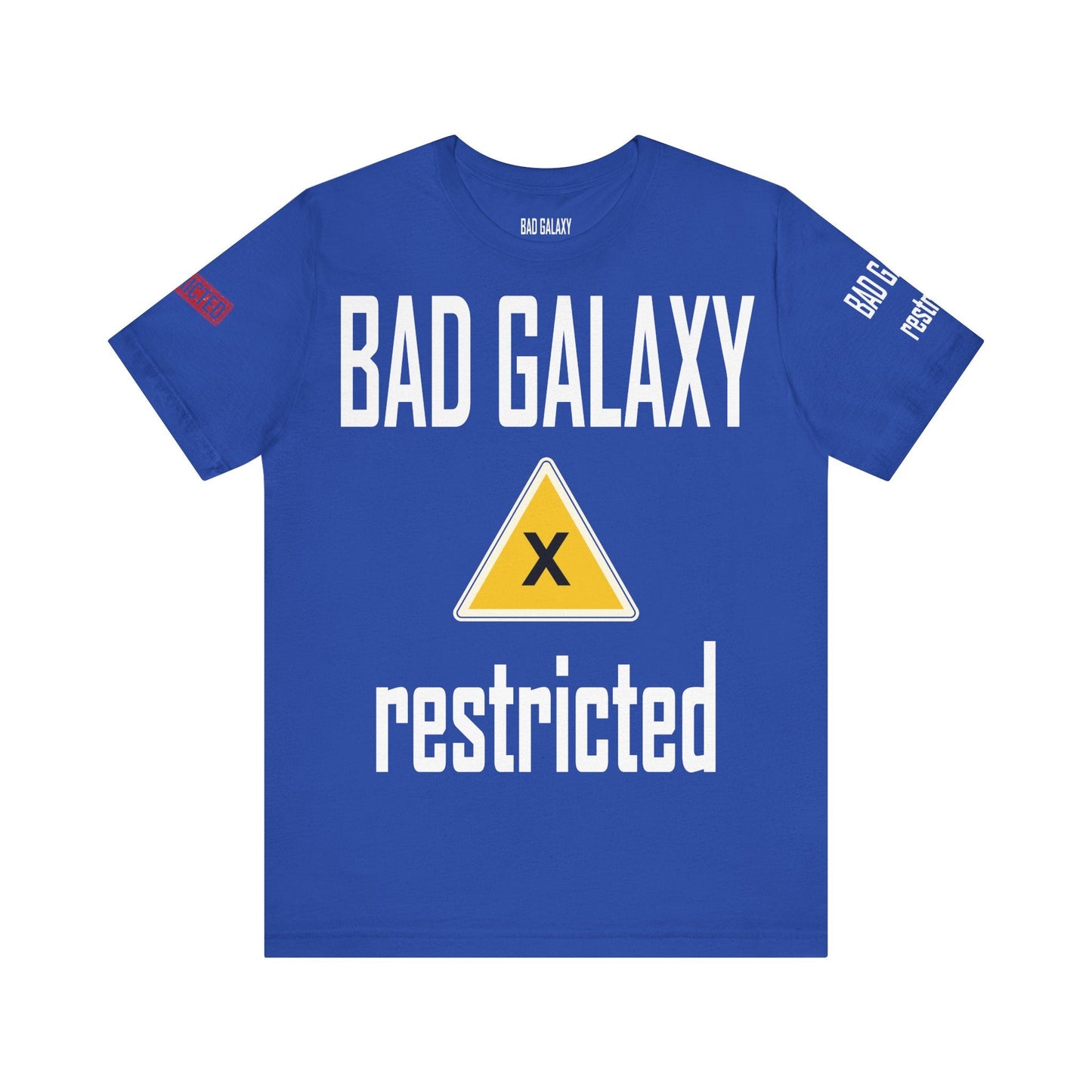 Bad Galaxy Tee Shirt With Red Stamp Made To Order 100 Percent Cotton Eco Friendly Inks USA
