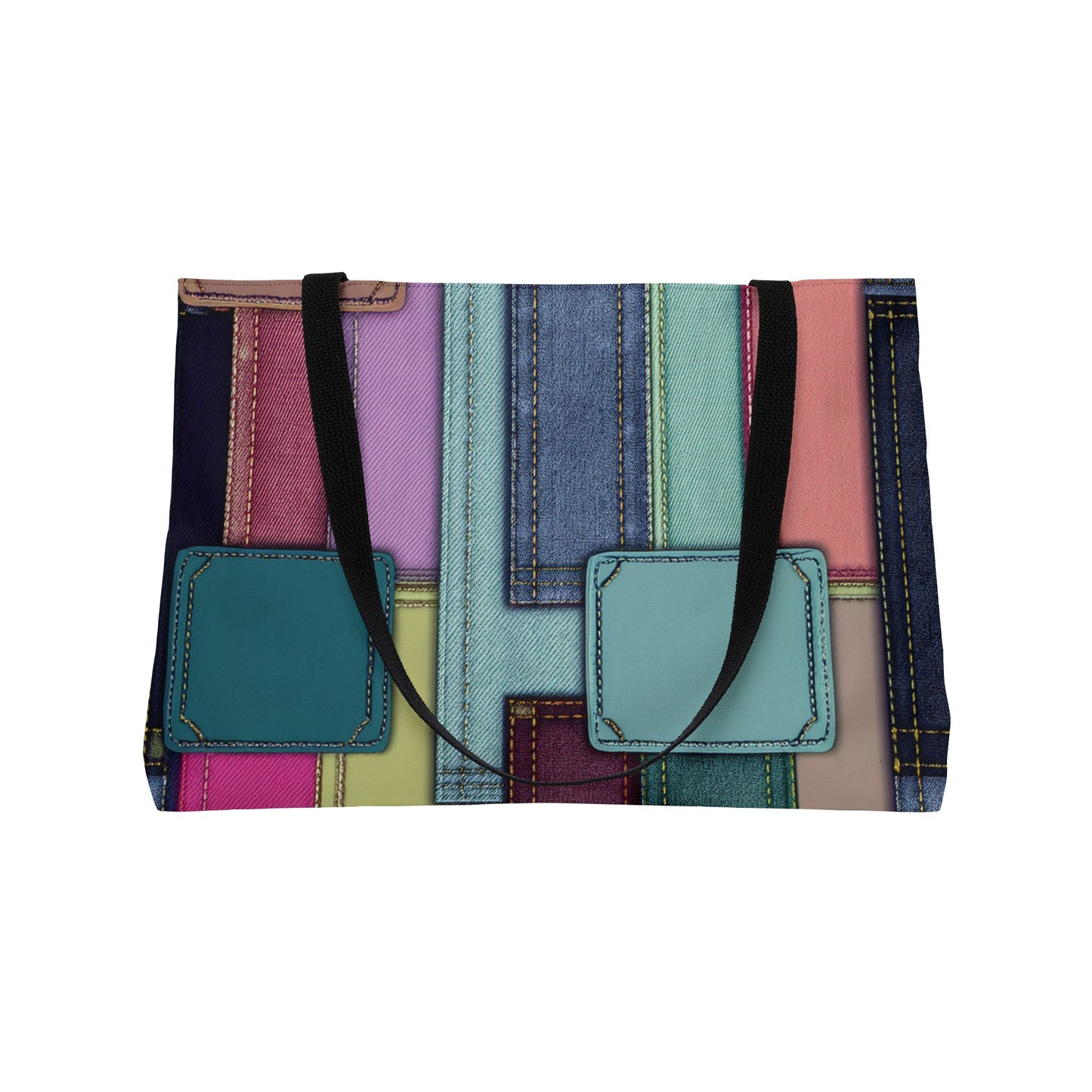 Denim Print Yoga Bag High-Quality 100% Spun Polyester 24x13 Canvas Gym Bag 52