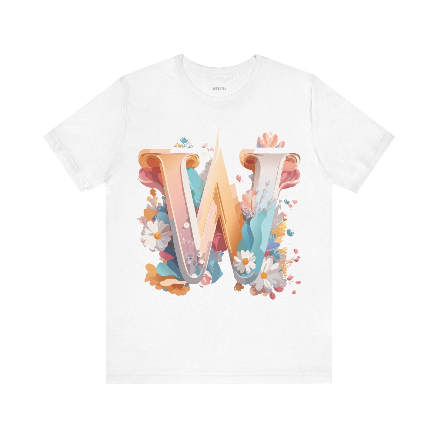 Letter W  Graphic Tee Unisex Jersey Short Sleeve Vintage Inspired ArtDesign