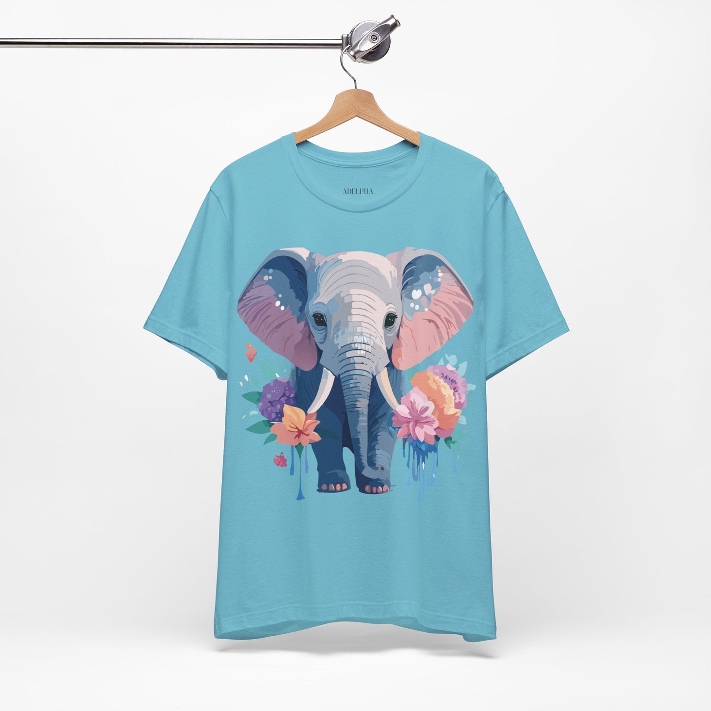 Elephant Graphic T Shirt Unisex Vintage Art Design Tee by Adelpha Short Sleeve Premium