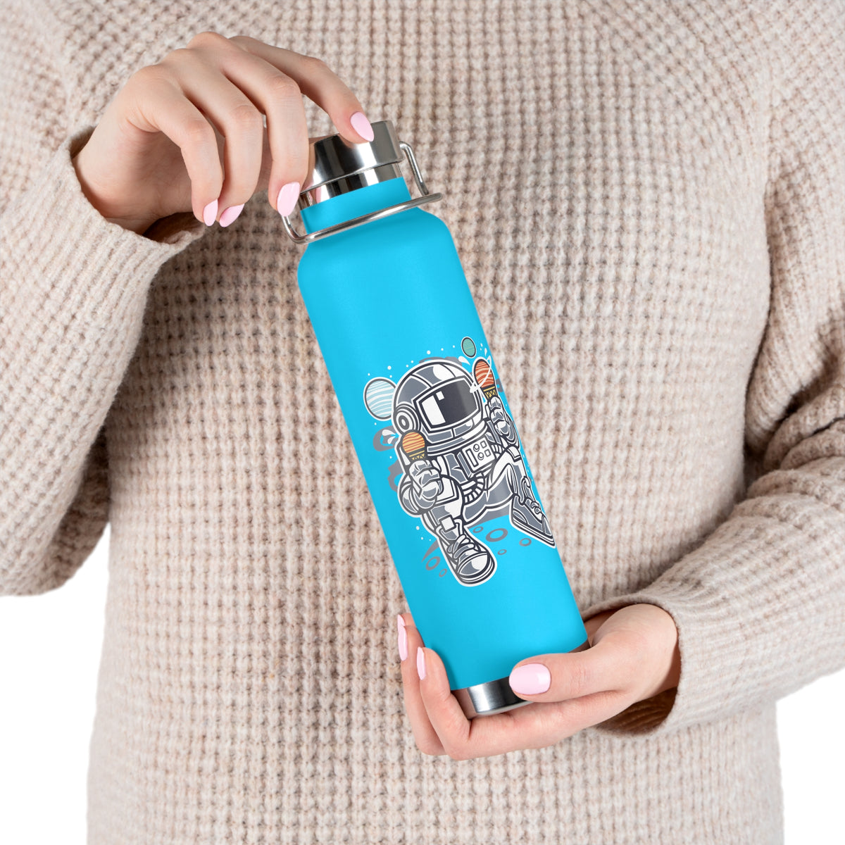22oz Copper Insulated Water Bottle with Cartoon Design - CV5