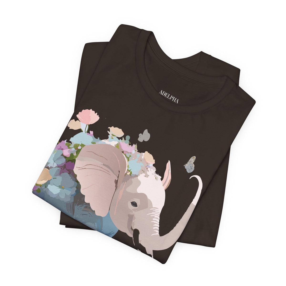 Elephant Graphic Unisex Cotton Bella+Canvas Tee with Art Animal Design d14