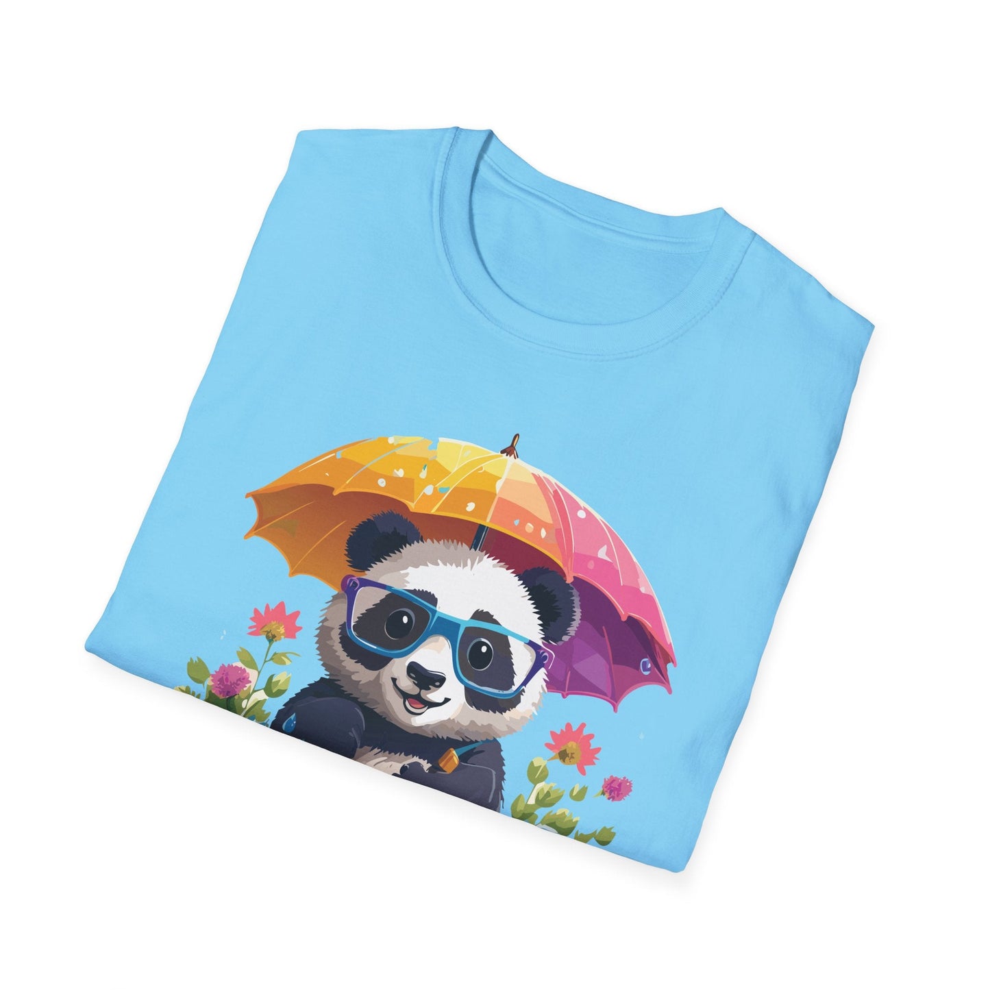 Unisex Panda Shirt Softstyle Tee 100 Percent Ring Spun Cotton Comfortable Animal Tee