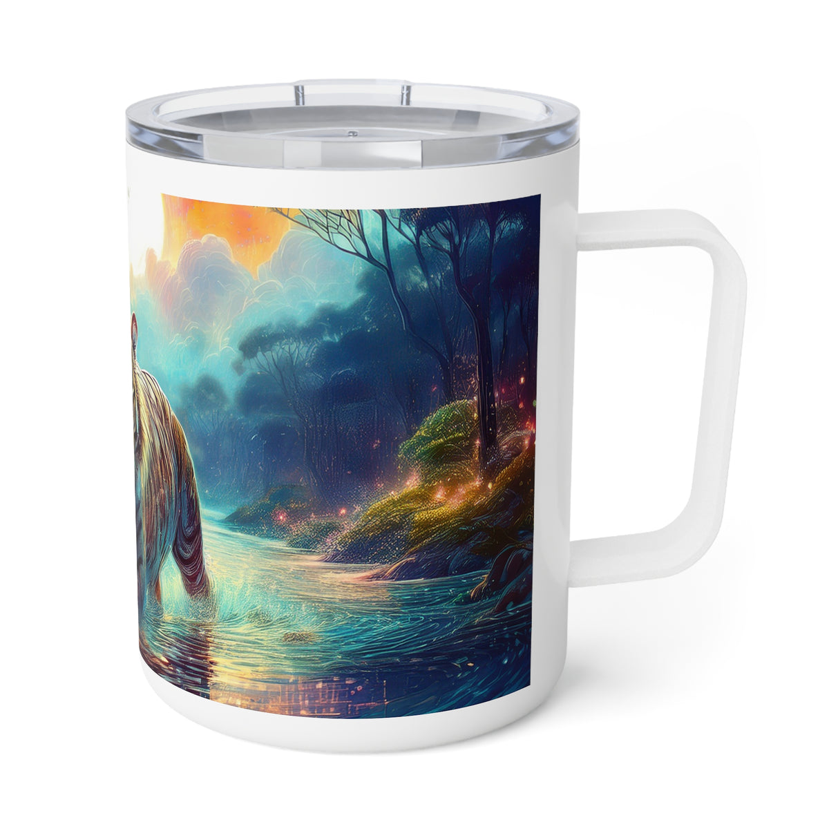 19 Art Design Insulated Coffee Mug Clear Lid 10oz Insulated Coffee Mug 10oz