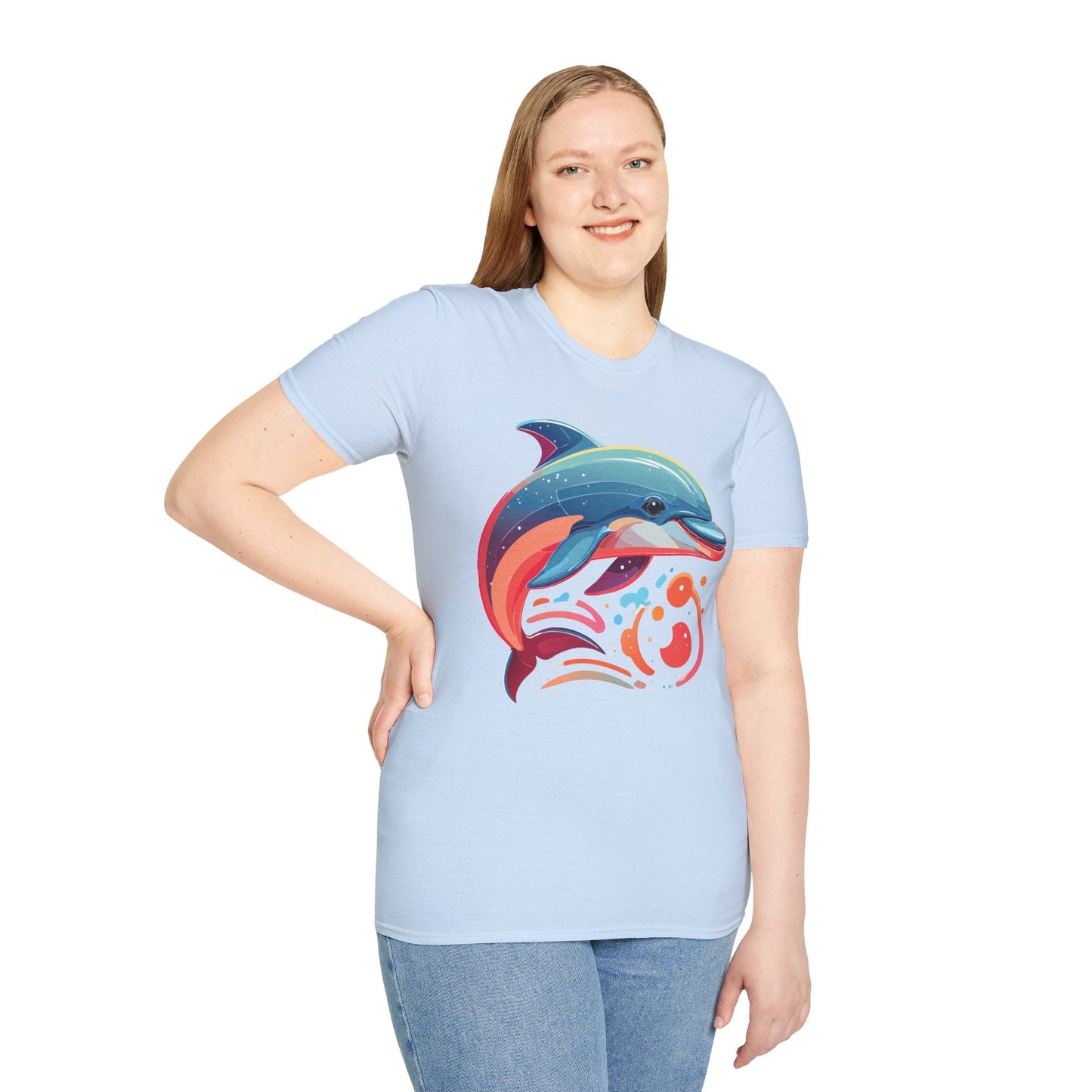 Gildan Softstyle Dolphin Shirt Unisex Short Sleeve Tee 100 Percent Ring Spun Cotton Comfortable Wear