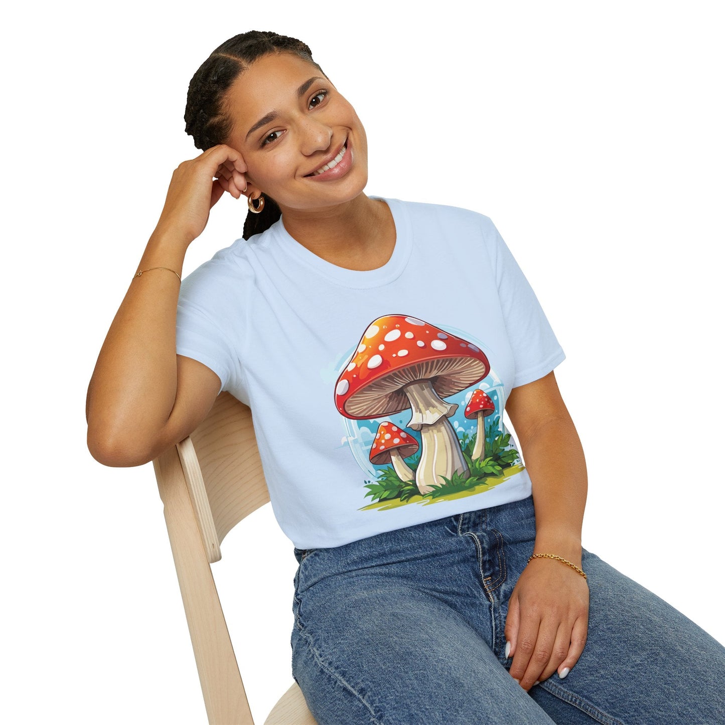 Mashroom Tee Shirt Unisex Funny Mashroom Design 100 Percent Cotton Softstyle Tee