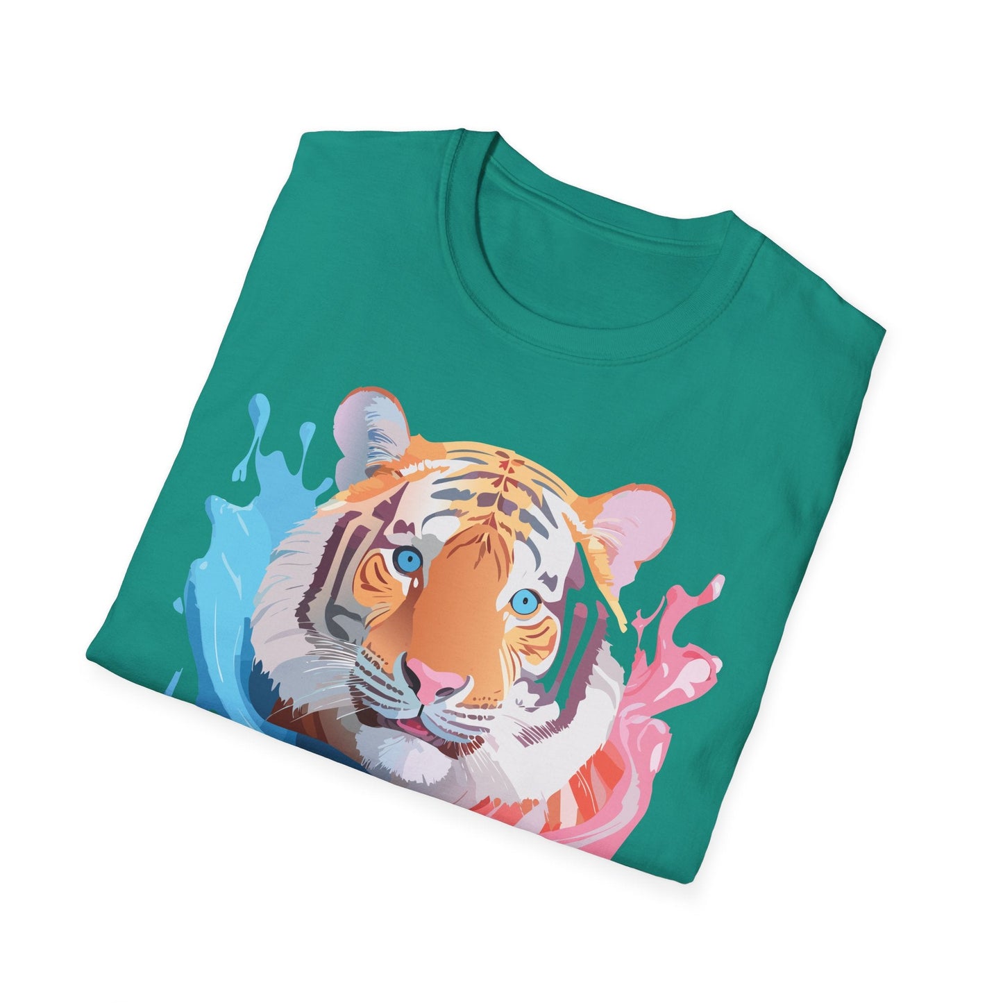 Tiger Shirt Unisex Animal Print Tee Gildan Softstyle 64000 Cotton