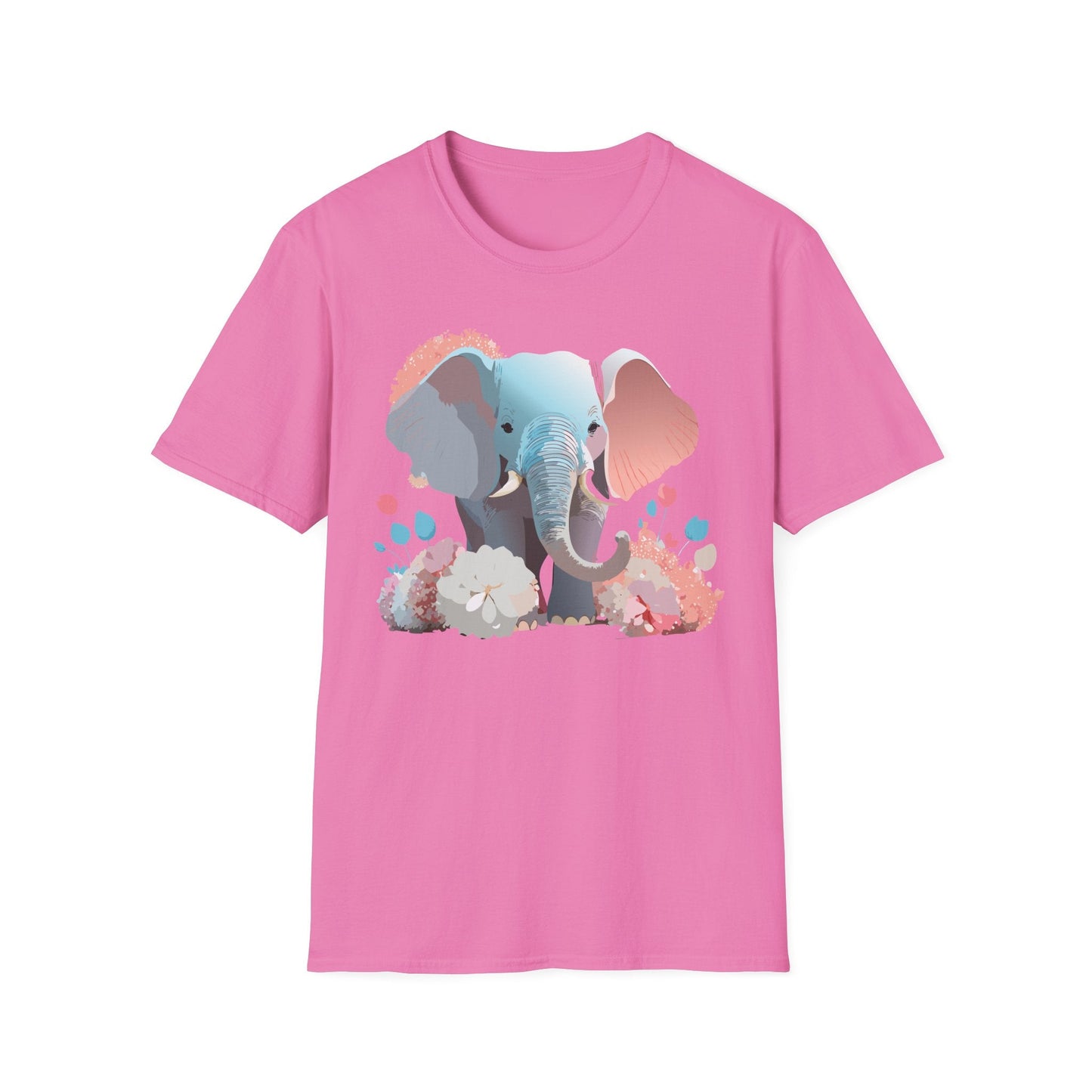 Elephant T Shirt Unisex Softstyle Graphic Tee With Elephant Animation Animal Print