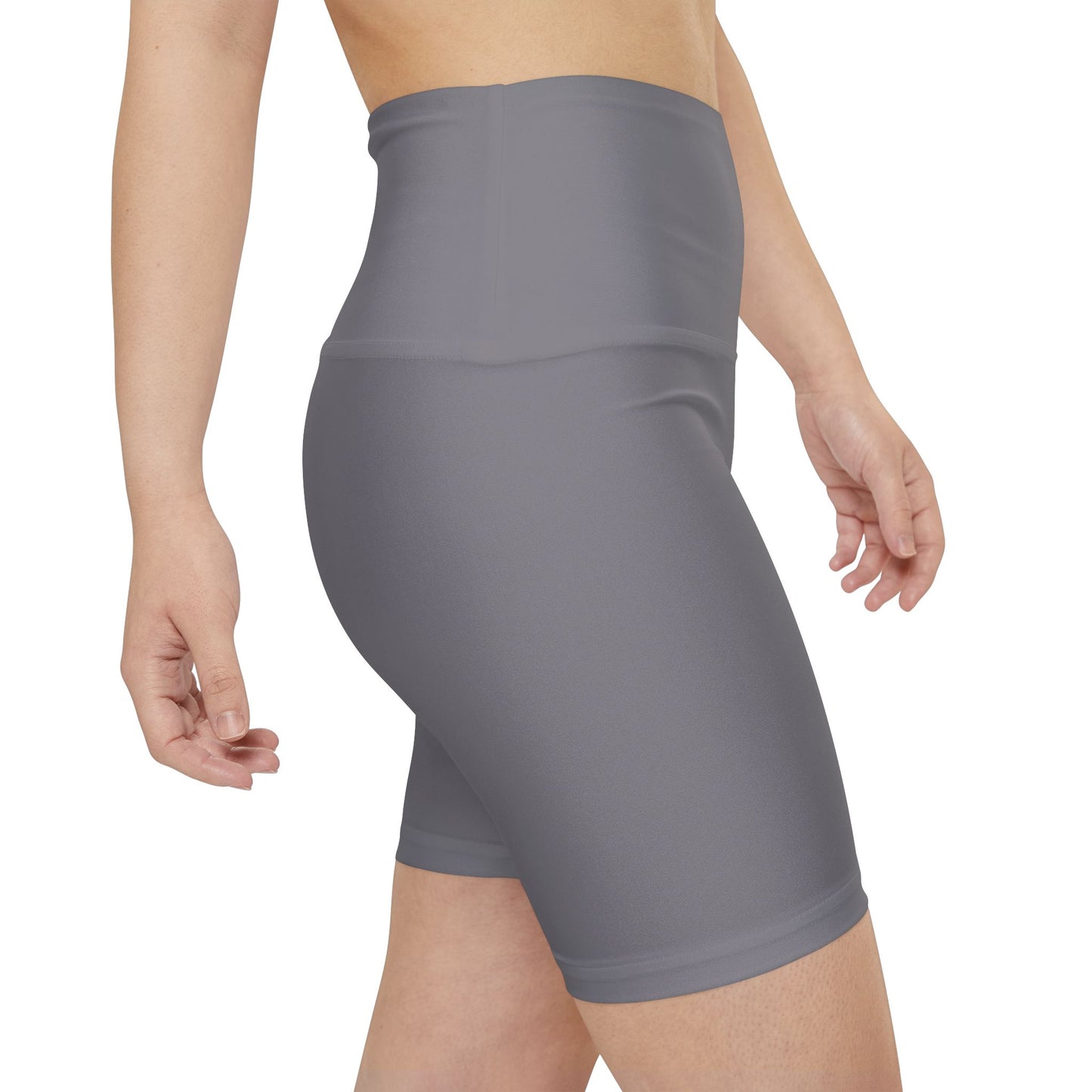 Rosy Granite Women's Grey High-Waist Workout Shorts — Yoga, Running & Gym Biker Shorts