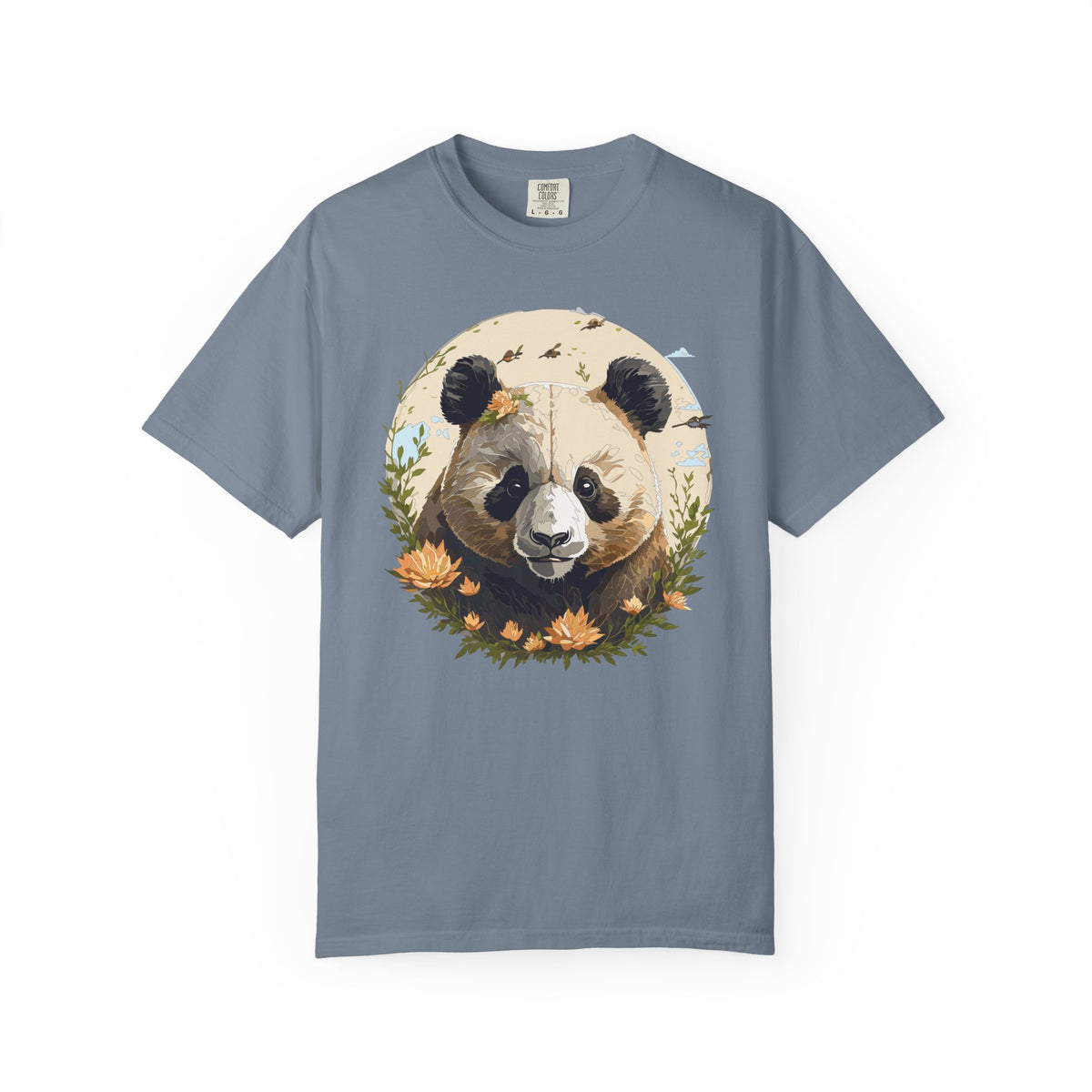 Panda Portrait T-Shirt Unisex Cotton Floral Meadow Circle Animal Art Tee p9