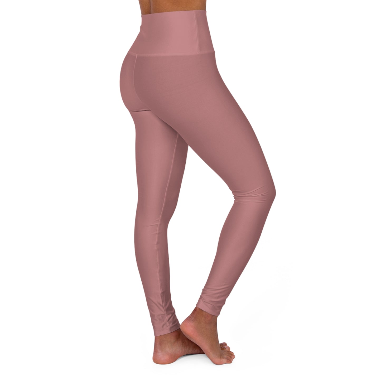 Dusty Rose Coral Color High-Waist Yoga Leggings Women's Seamless Poly-Span Stretchy Pants XS-2XL