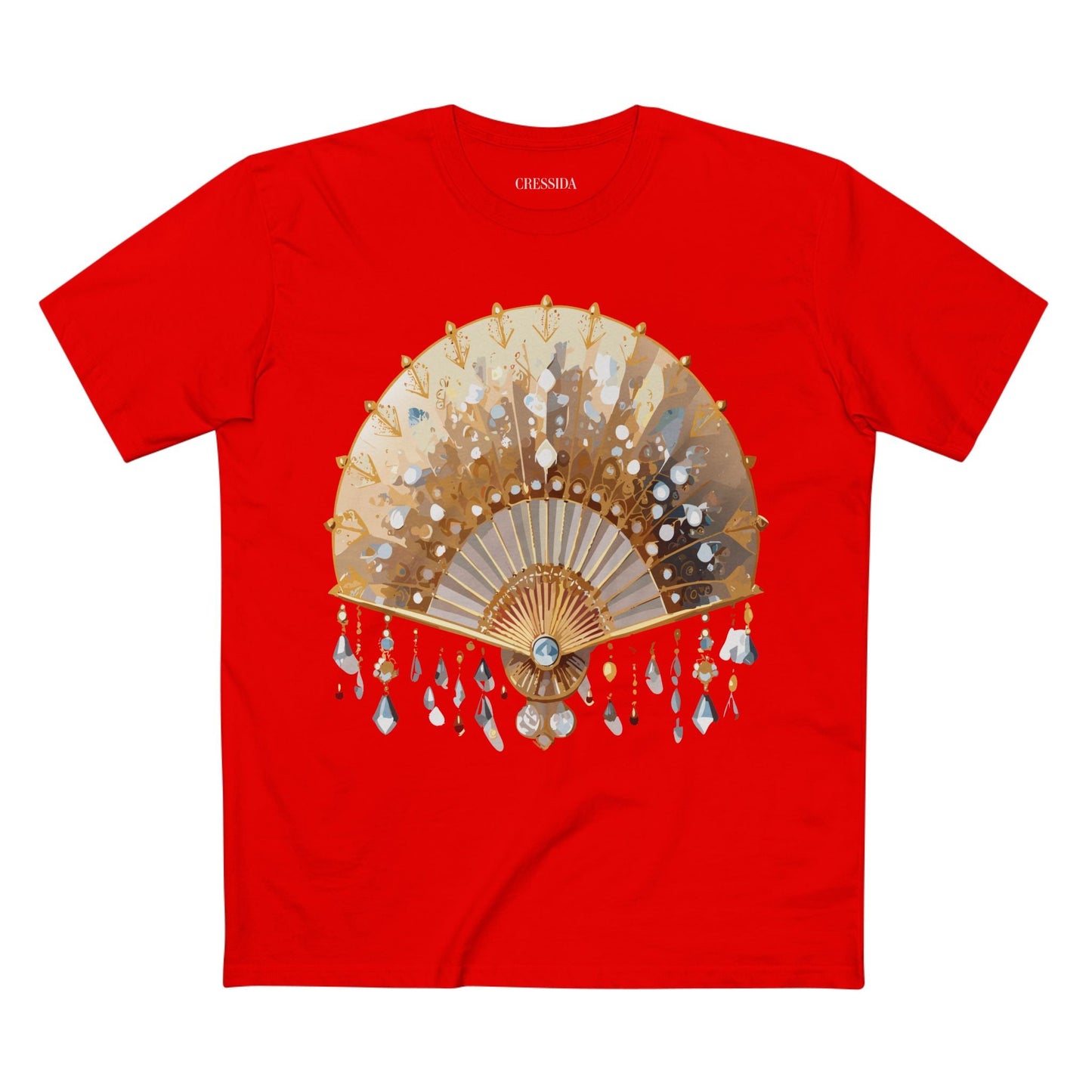 Antique Fan Graphic Design T-Shirt Unisex 100 Cotton Floral Carnival Artwork Tee 15