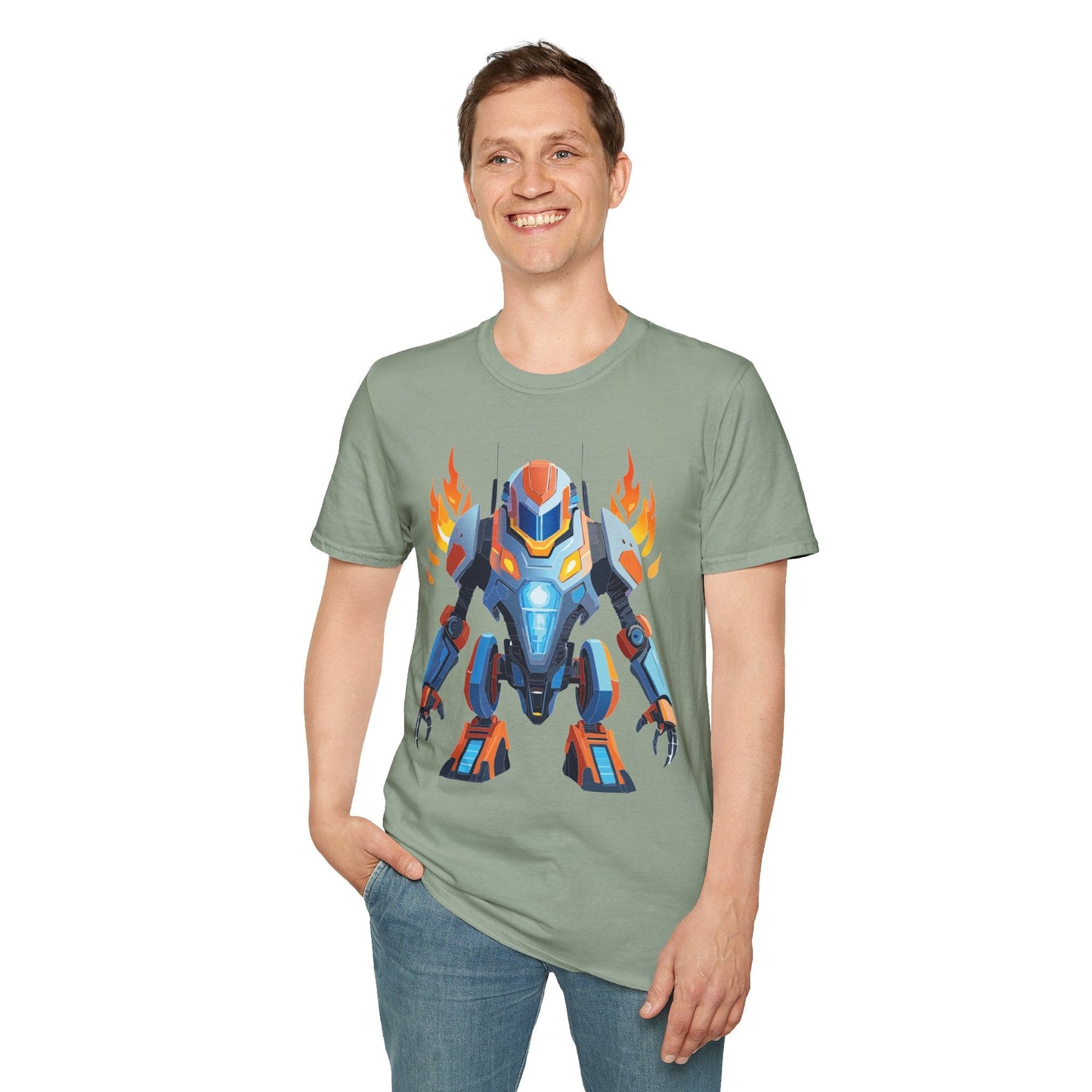 Cyborg Tee Unisex Robot Shirt Terminator Shirt Art Design Gildan Softstyle 64000 Cotton Tee