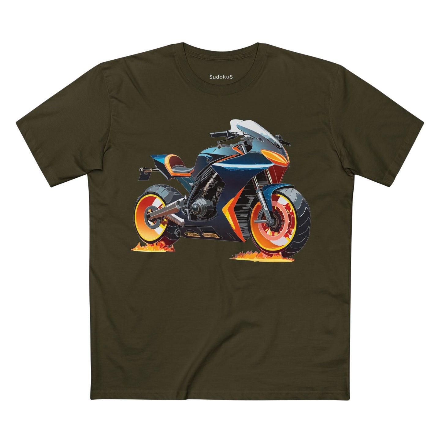 Moto Bike Graphic Unisex 100 Cotton Staple Tee 25