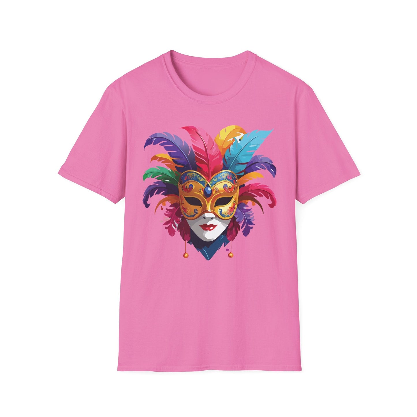 Unisex Mask Tee Shirt Gildan Softstyle 64000 Lightweight Comfortable Masquerade Design Tee