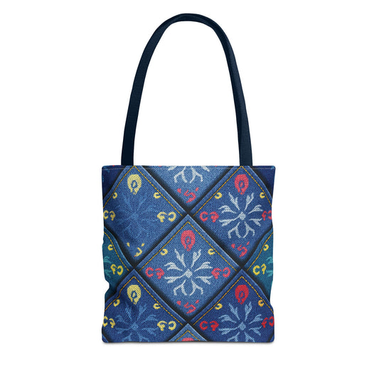 Diwali Graphic Denim Fabric Imitation Print Unisex Canvas Bag Poly Spun 3 Sizes Tote Bag 205-8