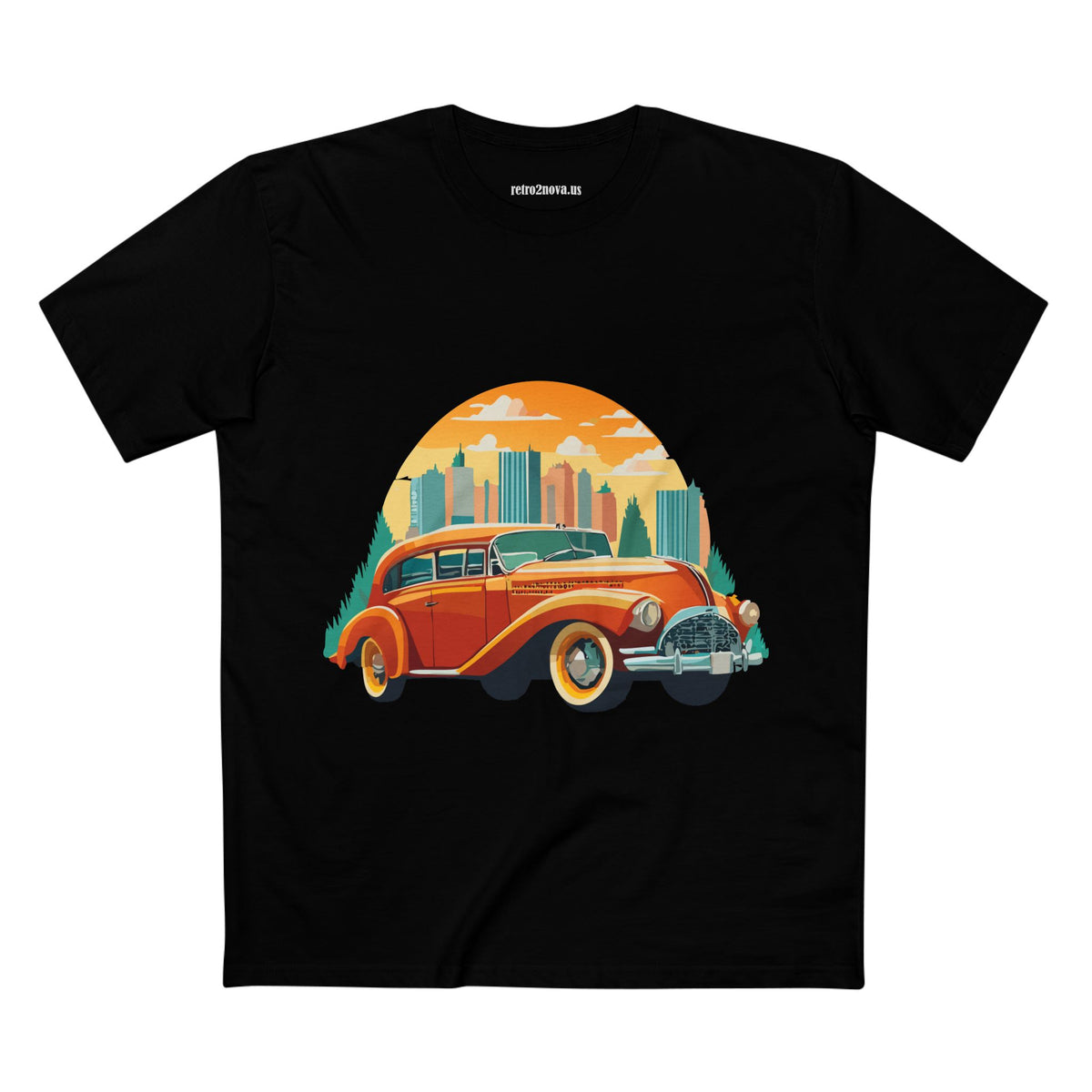 Retro Car Vintage Graphic Tee Staple Unisex 100 Cotton Tee Shirt - RC-19